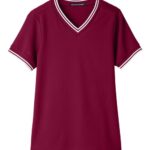 Women's CrownLux Performance® Plaited Tipped V-Neck Shirt
