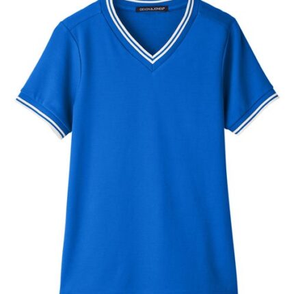 Women's CrownLux Performance® Plaited Tipped V-Neck Shirt