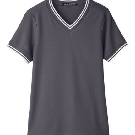 Women's CrownLux Performance® Plaited Tipped V-Neck Shirt