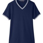 Women's CrownLux Performance® Plaited Tipped V-Neck Shirt