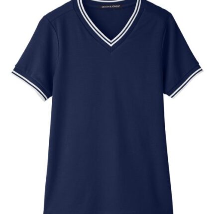 Women's CrownLux Performance® Plaited Tipped V-Neck Shirt