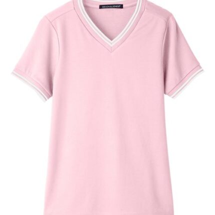 Women's CrownLux Performance® Plaited Tipped V-Neck Shirt