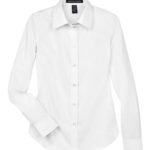Women's Crown Collection® Solid Stretch Twill Woven Dress Shirt