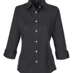 Women's Perfect Fit™ Three-Quarter Sleeve Stretch Poplin Dress Shirt