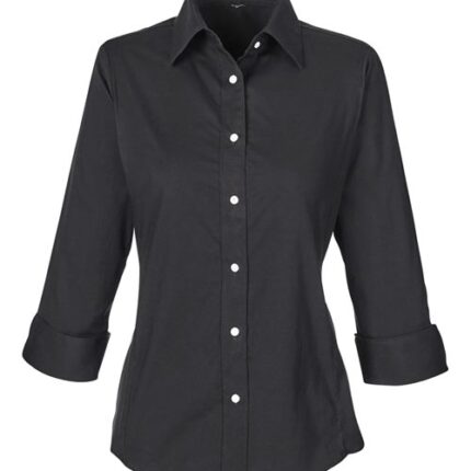 Women's Perfect Fit™ Three-Quarter Sleeve Stretch Poplin Dress Shirt