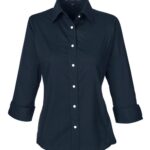 Women's Perfect Fit™ Three-Quarter Sleeve Stretch Poplin Dress Shirt