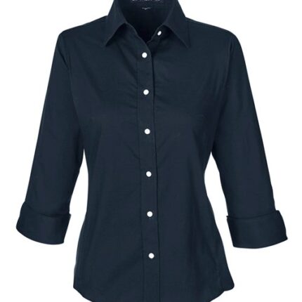 Women's Perfect Fit™ Three-Quarter Sleeve Stretch Poplin Dress Shirt