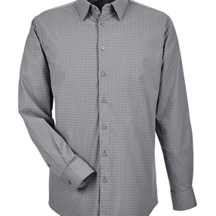 Men's CrownLux Performance® Tonal Mini Check Woven Dress Shirt