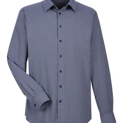 Men's CrownLux Performance® Tonal Mini Check Woven Dress Shirt