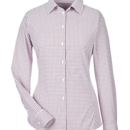 Women's CrownLux Performance® Micro Windowpane Woven Dress Shirt