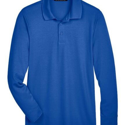 Men's Tall CrownLux Performance® Plaited Long Sleeve Polo