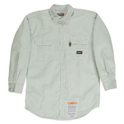Men's Tall Flame-Resistant Down Plaid Work Shirt