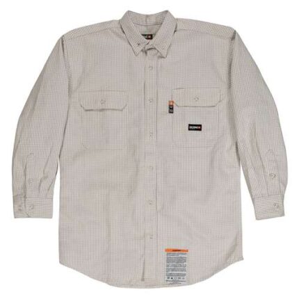 Men's Tall Flame-Resistant Down Plaid Work Shirt