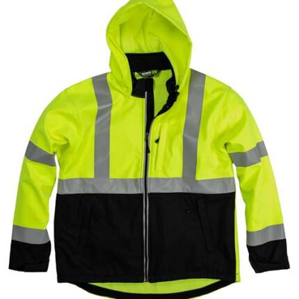Men's Tall Hi-Vis Class 3 Hooded Soft Shell Jacket