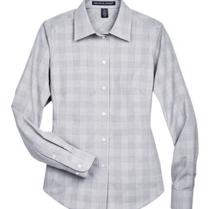 Women's Crown Collection® Glen Plaid Woven Dress Shirt