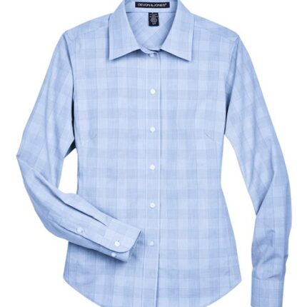 Women's Crown Collection® Glen Plaid Woven Dress Shirt