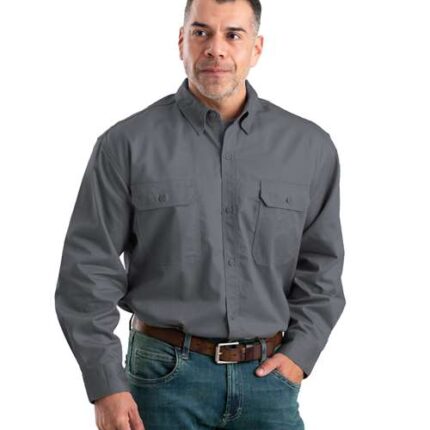 Men's Utility Lightweight Canvas Woven Dress Shirt