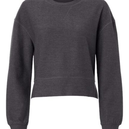 Women's Ribbed Knit Cropped Boxy Crew