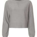 Women's Ribbed Knit Cropped Boxy Crew
