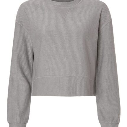Women's Ribbed Knit Cropped Boxy Crew