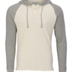 Unisex Waffle Knit Pullover Hooded Long Sleeve T-Shirt