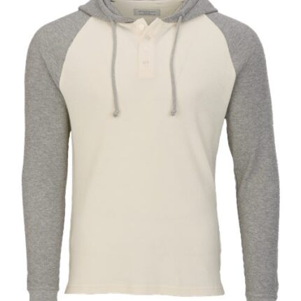 Unisex Waffle Knit Pullover Hooded Long Sleeve T-Shirt