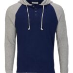 Unisex Waffle Knit Pullover Hooded Long Sleeve T-Shirt