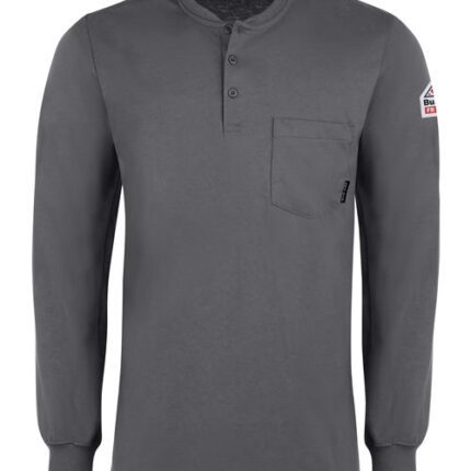 Men's Long Sleeve Tagless Henley Shirt