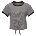 Women's Striped Tie Front T-Shirt