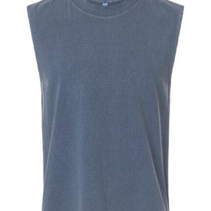 Unisex Heavyweight Cotton Garment-Dyed Mid-Length Muscle Tee
