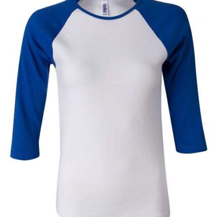 Women’s 1X1 Baby Rib Raglan Three-Quarter Sleeve Tee