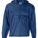 Unisex Packable Half-Zip Hooded Pullover Jacket