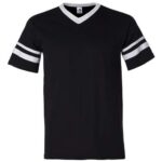 V-Neck Jersey with Striped Sleeves