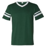 V-Neck Jersey with Striped Sleeves