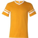 V-Neck Jersey with Striped Sleeves