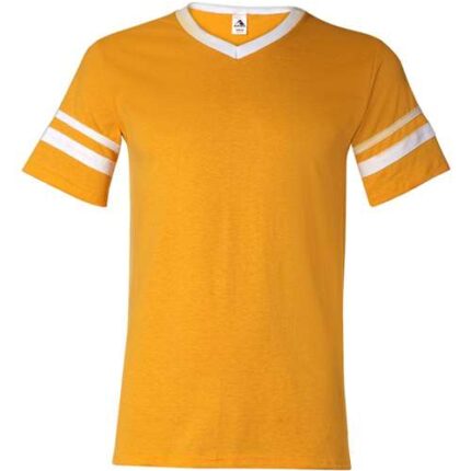 V-Neck Jersey with Striped Sleeves