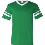 V-Neck Jersey with Striped Sleeves