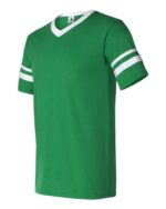 V-Neck Jersey with Striped Sleeves - Image 2