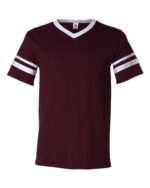 V-Neck Jersey with Striped Sleeves