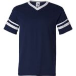 V-Neck Jersey with Striped Sleeves