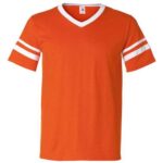 V-Neck Jersey with Striped Sleeves