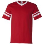 V-Neck Jersey with Striped Sleeves
