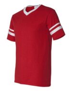V-Neck Jersey with Striped Sleeves - Image 2