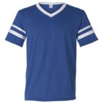 V-Neck Jersey with Striped Sleeves
