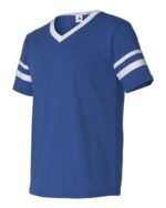 V-Neck Jersey with Striped Sleeves - Image 2