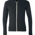 Unisex Triblend Lightweight Full-Zip Hooded Long Sleeve Tee