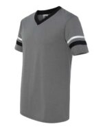 V-Neck Jersey with Striped Sleeves - Image 2