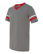 V-Neck Jersey with Striped Sleeves - Image 2