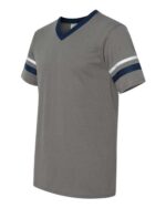 V-Neck Jersey with Striped Sleeves - Image 2