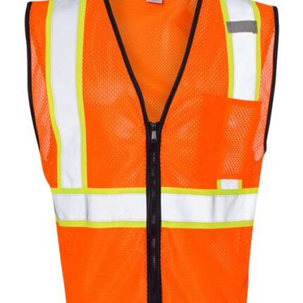 Unisex Economy Contrasting Vest with Zippered Front